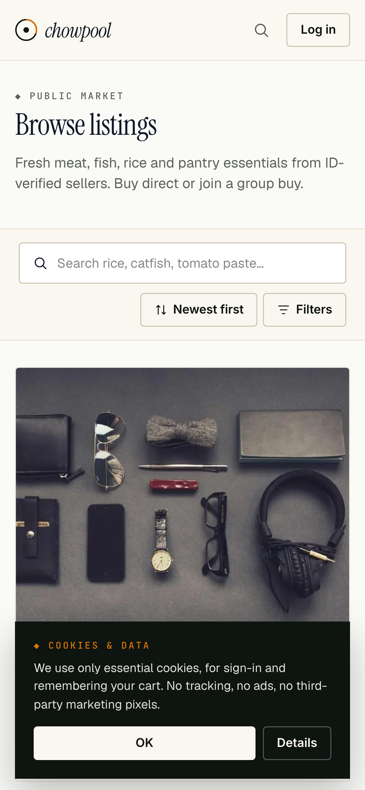 Browse listings on mobile.